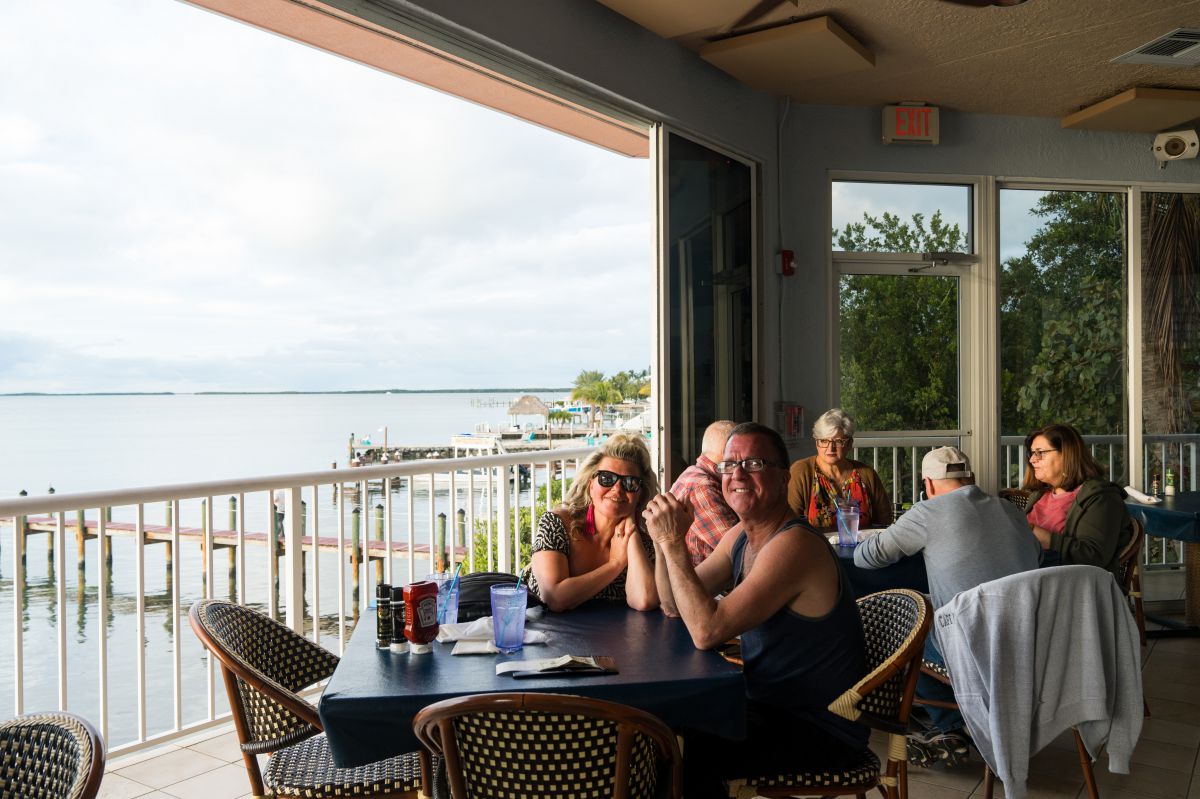 Golden sunset over Florida Bay from the Bayside Grille dock